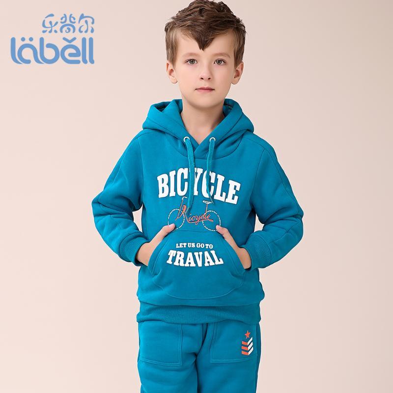 乐背尔2015冬季新款男童套装，中大男童休闲运动卫衣套装